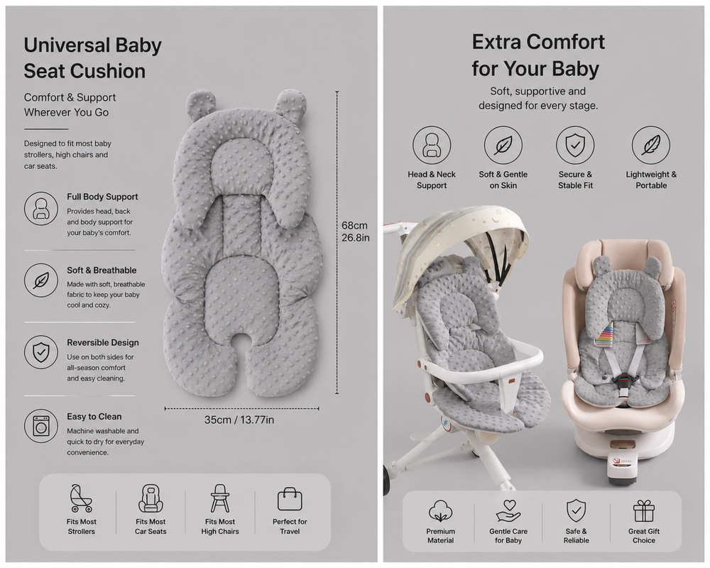 3in1 Baby CarSeat Support Cushion