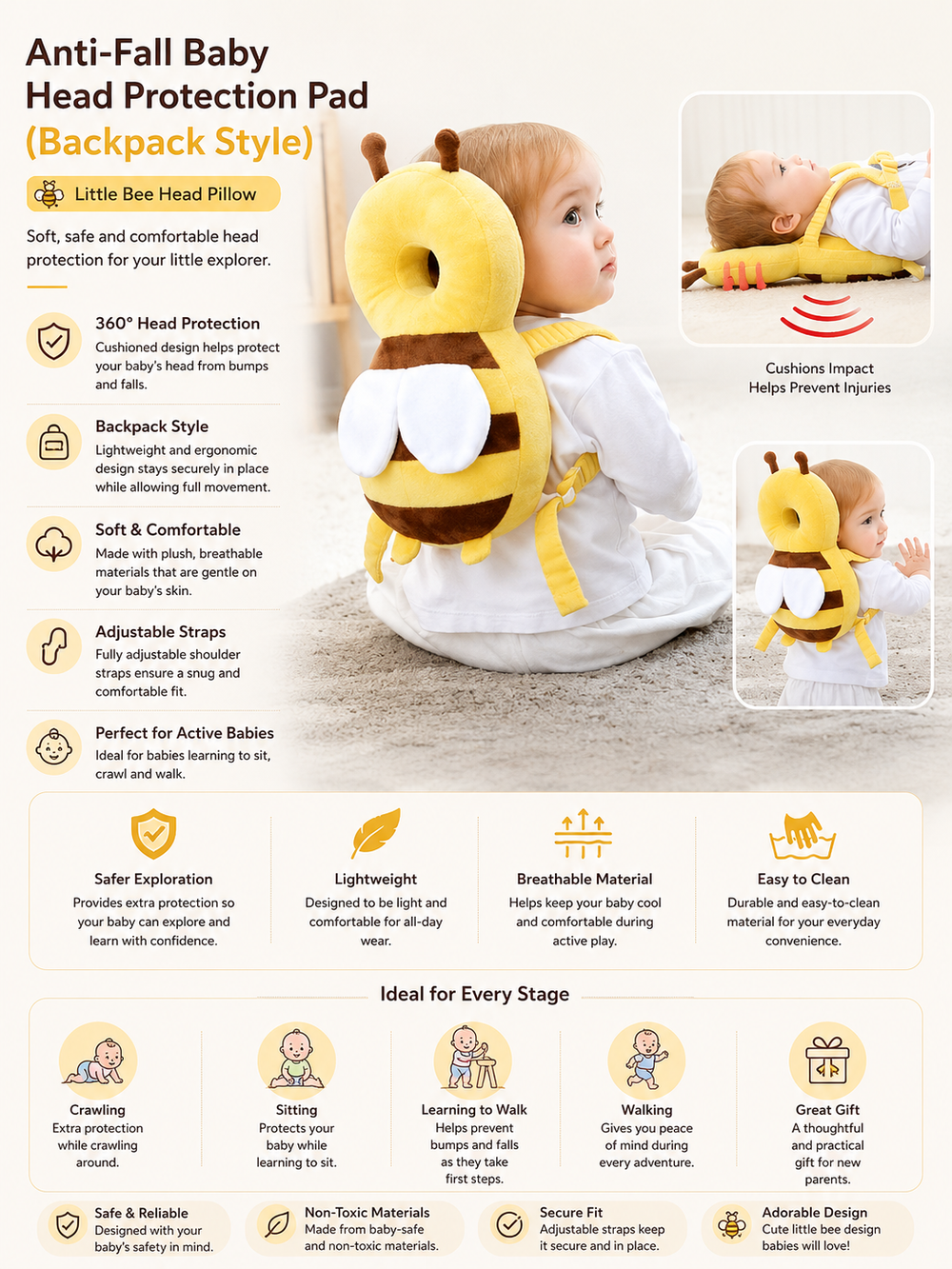 Baby Head Protection Backpack