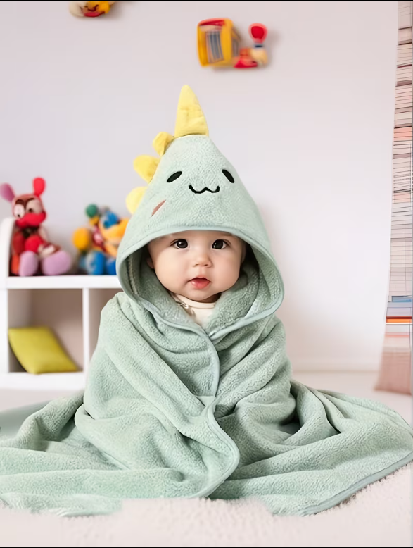 0-3 Years Old Baby Cute Cartoon Cloak Bathrobe
